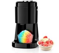 135W Electric Ice Shaver, Collapsible Snow Cone Maker, Dual Settings | Thickened stainless steel blades, one-touch control, ice mould and foldable design for shaved ice and frozen drinks.