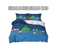 (135x200cm) Printed Duvet Snoopy Cover Pillowcase 3 Piece Set Bedding Use Daily Bedroom
