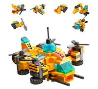 136-Piece Urban Engineering Building Blocks Set - Build 7 Cool Models: Construction Airplane, Vehicles, Submarine & More | STEM Toys for Kids Ages 6-12 | Creative Gift for Boys & Girls