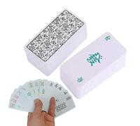 136 Sheets/Set Portable Mahjong Cards Playing Cards PVC Handheld Mahjong Board Game for Family Friends Gathering Parties