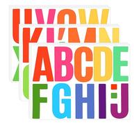136PCS 10 cm Large Vinyl Letter Stickers, Waterproof Self-Adhesive Alphabet Stickers, for Posters, Notice Boards, Mailboxes, House Address Signs, Wall Décor, Classroom Displays, and Crafts (Colourful)