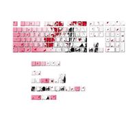 136PCS Keycaps Side Print Anime Girl Theme Keycap Set with Backlit for Gaming Mechanical Keyboards Office Work