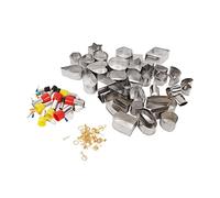 136pcs Polymer Clay Earring Kit, Polymer Clay Cutters Set with 36 Shape Stainless Steel Clay Cutters 40 Circle Cutters and 60 Earring Accessories for DIY Jewelry Making