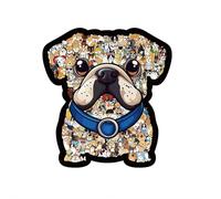 136Pcs Wooden Jigsaw Puzzle, Fun Challenging Toy Wooden Dog Shaped Puzzle with Frame for Adults Kids, Decorative Wall Art Home Decor Gift