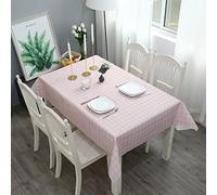 137*180cm Pink Checkered PVC TableCloth Plaid Wipeable Tablecloth Rectangular ,Plastic Wipe Clean Tablecloth Stain Resistant,Waterproof,Oil-proof Gingham Table Cover for Outdoor Picnic,Party,Dinner