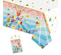 137 * 274cm 9th Birthday Table Cloth for Girl,Boy,Colourful Kids 9th Birthday Table Decorations Plastic Tablecloths Disposable Tablecover for Girls Boys Kids 9th Birthday Gifts Party Decor Supplies