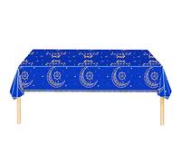 137*274cm Eid Party Tableclothes Decoration, Eid Al-fitr Tablecloth,Eid Mubarak Table Covers,PVC Rectangle Eid Ramadan Mubarak Tablecloth for Home Happy Kareem Ramadan Party,Islam Muslim Party Dinner