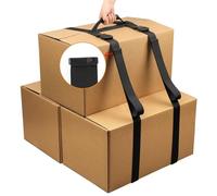 137.8 Inch Box Carrying Strap with Handle, Extra-Long Adjustable Heavy Duty H-Shaped Style Carry Straps, Handheld Belt Designed for Safely Lifting Large Boxes, Easy to Move Luggage and Groceries