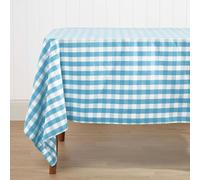 (137 x 137 cm, Blue) Block Check Cotton Gingham Tablecloth