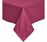 Plain Cotton Tablecloth, 137cm x 137cm Homescapes Plum One Size