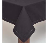 Plain Cotton Tablecloth, 137cm x 178cm Homescapes Black One Size