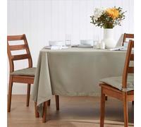 HOMESCAPES Grey Table Cloth, Plain Cotton Tablecloth, Rectangular, Handcrafted & Durable Dining Table Cover with Hem Stitch, Hypoallergenic, Washable, 137 x 178cm