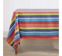(137 x 178 cm) Multi Colour Striped Tablecloth