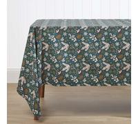 (137 x 228 cm) Festive Forest 100% Cotton Green Christmas Tablecloth
