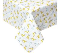 Homescapes Majestic Stag 100% Cotton Grey Christmas Tablecloth 137 X 229 Cm