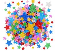 1376Pcs Glitter Foam Star Stickers,Large&Small Foam Shape Stickers Self Adhesive,Colorful Sticky Stars for Arts Craft Posters Supplies Scrapbooks Reward Chart Home Wall Decor Christmas(8,Multicolor)