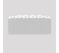137Cm Luna Chesterfield Ottoman Storage Box - Black Naples Upholstered Blanket Box