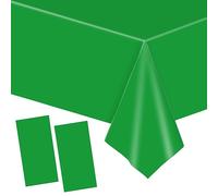137x274cm Green Plastic Table Cloth Table Cover,2pcs Green Party Table Cloths Tablecover Table Decorations,Tablecloth Party for Kids Adults Birthday Picnic,Dining,St. Patrick's Day,Christamas Parties