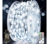 138 FT 400 LED Fairy Lights Plug in String Lights Outdoor Christmas Lights with Remote Timer 8 Modes Waterproof for Outside Holiday Wedding Party Tree Wall Bedroom Garden Decoration Cool White