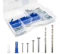 138 Pcs Wood Screw Assortment Kit with 4 Types of Screws and 2 Drill Bits - All-in-One Screw Set for Woodworking, Home Repair, and DIY Cabinet Screws, Set Screws, Assorted Screws Projects