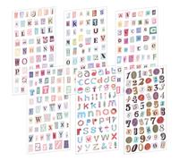 1388 Pcs Alphabet Number Decals,Vintage Letter Stickers, 24 Sheets Self Adhesive Waterproof Stickers for Scrapbooking, Journaling, Laptop, Water Bottles, Crafts