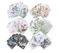 138Pcs Textured Scrapbook Kit, 6 Pack Embossed Vintage Plant Flower Craft Supplies, Multipurpose DIY for Junk Journal, Collage, Card Making & Art Background