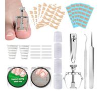 139 Pcs Ingrown Toenail Corrector Set, Includes Toe Protectors, Ingrown Correction Wires Orthopedic Pads Nail Clippers Nail Clippers Orthopedic Stickers and Tweezers for Toenail Care