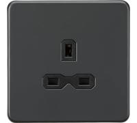13A 1G Unswitched Socket - Anthracite with Black Insert