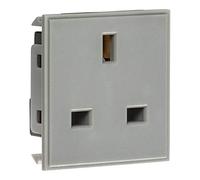 Knightsbridge NET13GY 13A 1G Unswitched Socket Module 50x50mm - Grey