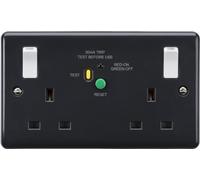 13A 2G DP RCD switched socket with white outboard rockers (Type-A) [Part M compliant]