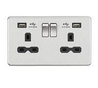 13A 2G Switched Socket with Dual USB Charger