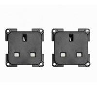 13A Mains Socket - 2 Pack Dark Grey Modular 230V Power Outlets for Caravan & Motorhome Electrical Panels - UK 13 Amp Replacement Sockets Compatible with Modular Facias