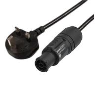13A Plug to Neutrik NAC3F-TRUE1-S - Locking Mains Cable for Stage & AV Equipment (Black, 3m)