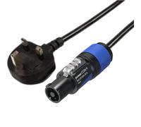13A Plug to Neutrik NAC3FXXA-W-S (PowerCON) - Locking Mains Cable for Stage & AV Equipment (Black, 5m)