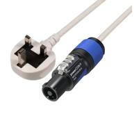 13A Plug to Neutrik NAC3FXXA-W-S (PowerCON) - Locking Mains Cable for Stage & AV Equipment (White, 5m)