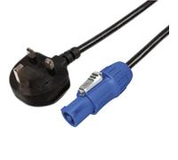 13A Plug to Seetronic SAC3FCA PowerTwist Cable - Locking Mains Lead for Stage & AV Equipment (Black, 5)