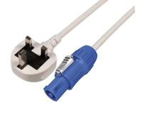13A Plug to Seetronic SAC3FCA PowerTwist Cable - Locking Mains Lead for Stage & AV Equipment (White, 3)