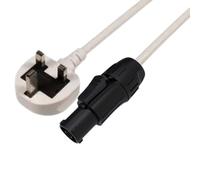 13A Plug to Seetronic SAC3FX (TR1) - Locking Mains Cable for Stage & AV Equipment (White, 5m)