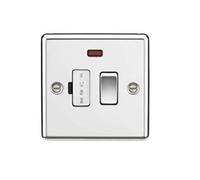 13A Switched Fused Spur Unit with Neon - Rounded Edge Polished Chrome