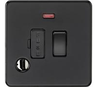Knightsbridge 13A Switched Fused Spur with Neon and Flex Outlet - Matt Black - SF6300FMBB