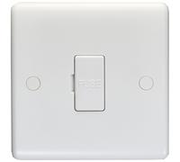 13A Unswitched Fuse Spur - WHITE PLASTIC Mains Isolation Appliance Wall Plate