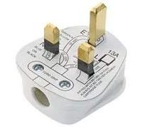 13A White 3 Pin Fused UK Plug Top x 1
