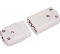 13Amp 3 Pin Plug & Socket, In-Line Flex Connector 3 Pin Cable Wire Joiner, 3 Core Mains Plug Male and Female Connector Cable Joiner White