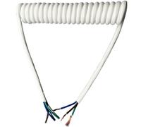 13AWG Power Telescopic Spiral Wire, 3-Core 2.5mm² White Extension Cable, 3-Meter Stretchable Spring Wire for Electrical Applications