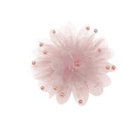13cm/5in Beaded Mesh Flower Brooch Pin for Women Girls Dainty Round Shell Pearl Ball Beads Camellia Peony Flowers Brooches Lapel Hair Pins Elegant Wedding Anniversary Accessories Jewelry, M, Metal, no