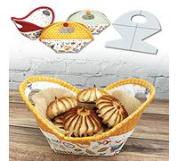 13cm Bowl Cozy Template,Shape Bowl Cozy Pattern, Easter Chicken Basket,Clear Acrylic Bowl Wrap Cozy Pattern Template Transparent Design Basket Pattern Templates for DIY Quilted Coasters