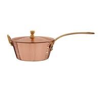 13cm Mini Hammered Copper Saucepan with Lid Copper