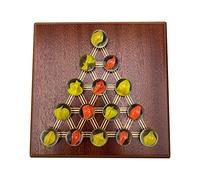 13cm Square wooden triangle marble solitaire game | | classic wooden solitaire game | strategy board game | family board game | puzzle games
