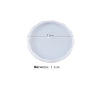 (13cm White) Diamond Edge Round Tray Silicone Mold UV Epoxy Crystal Coaster Resin Casting Molds DIY Jewelry Decorations Tool