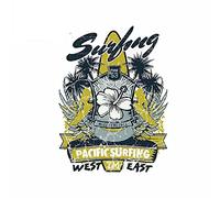 13cmx10.1cm for Pacific Surfing Tm Waste West Decal Scratch Proof Window Car